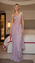 Glitter Shimmer Ready-to-Wear Saree with Matching Blouse
