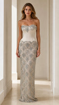 Stunning Sequin Embellished Strapless Evening Gown