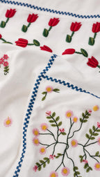 Women's Floral Embroidered Patchwork Spaghetti Strap Maxi Dress