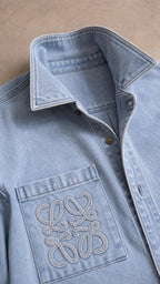 Women's Denim Short Sleeve Shirt and Shorts Matching Set