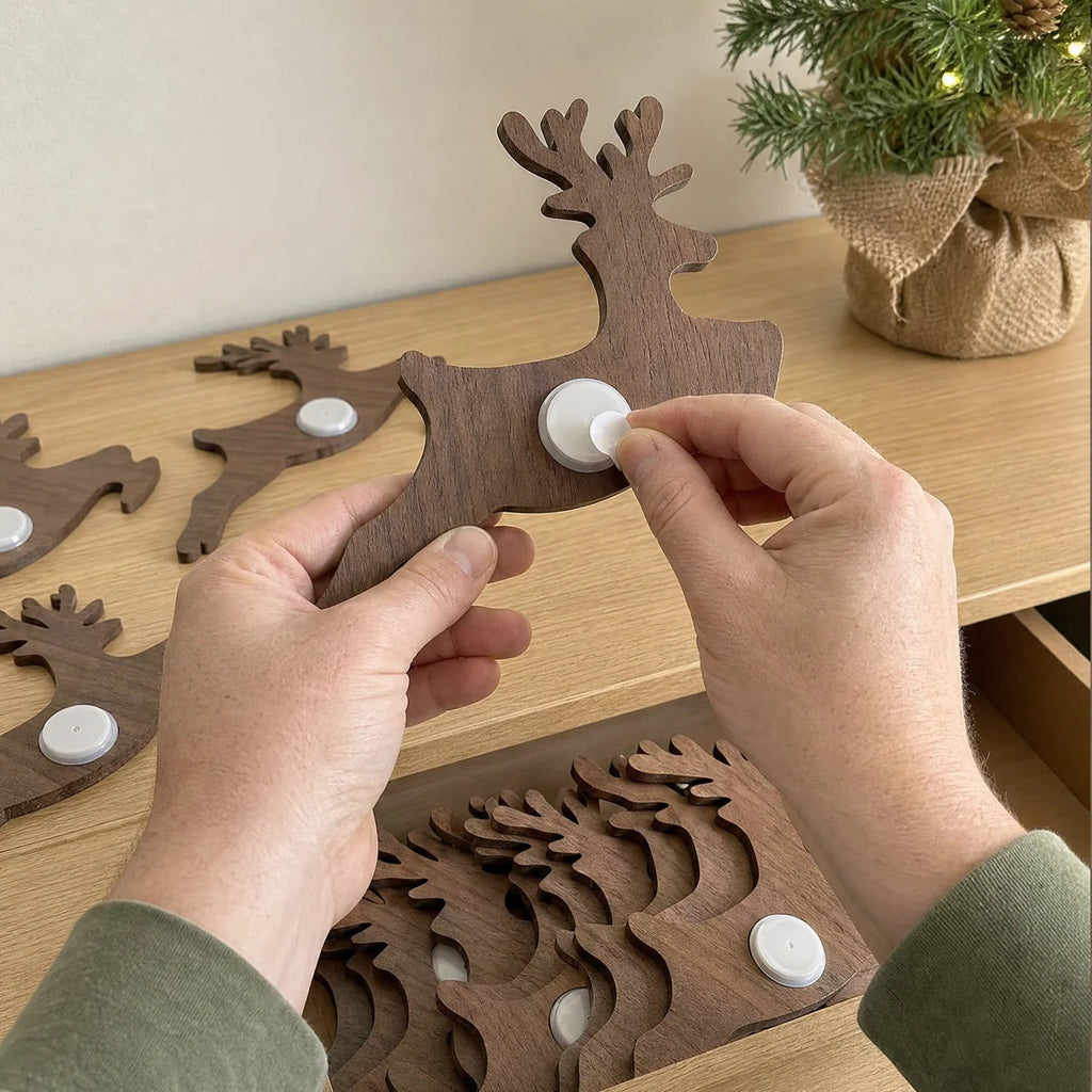 🦌 AntlerGlow Reindeer Wall Light Set