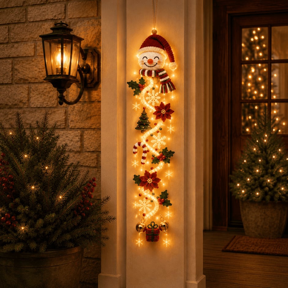 ⏳✨ Last day! 49% OFF – 🎅MerryCascade Glowing Christmas Door Hanger