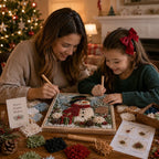 Premium 3D Christmas Fabric Poke Art Kit | No-Sew Holiday Craft with Pre-Punched Board, Fabric Squares & Display Stand