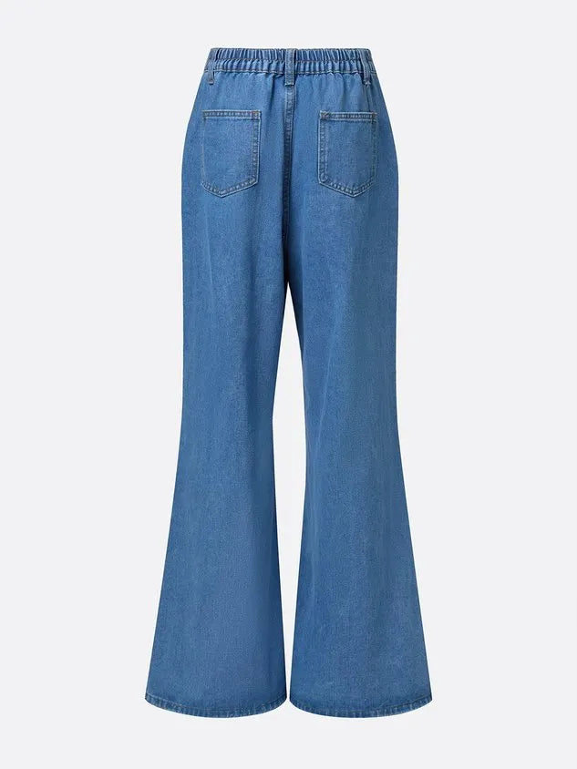 Distressing Loose Casual Plain Jeans