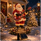 🎸 Guitar Santa Solar Christmas Garden Stake Light
