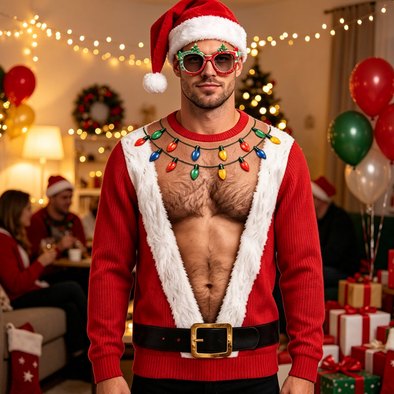 ⏳LAST DAY SALE 70% OFF👍✨Men's Funny Christmas 3D Printed Muscle Sweatshirt
