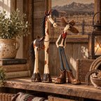 Whimsical Western Cowboy & Horse Figurine Duo 🌵