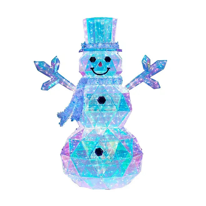 6' Pre-Lit Prismatic Snowman