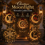 👼 Moonlit Wreath Collection – Lighted Holiday Door Decor 🎄