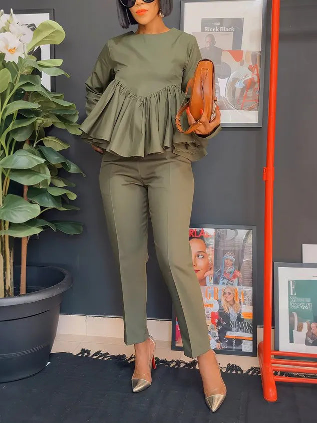 Casual Plain Straight Pants