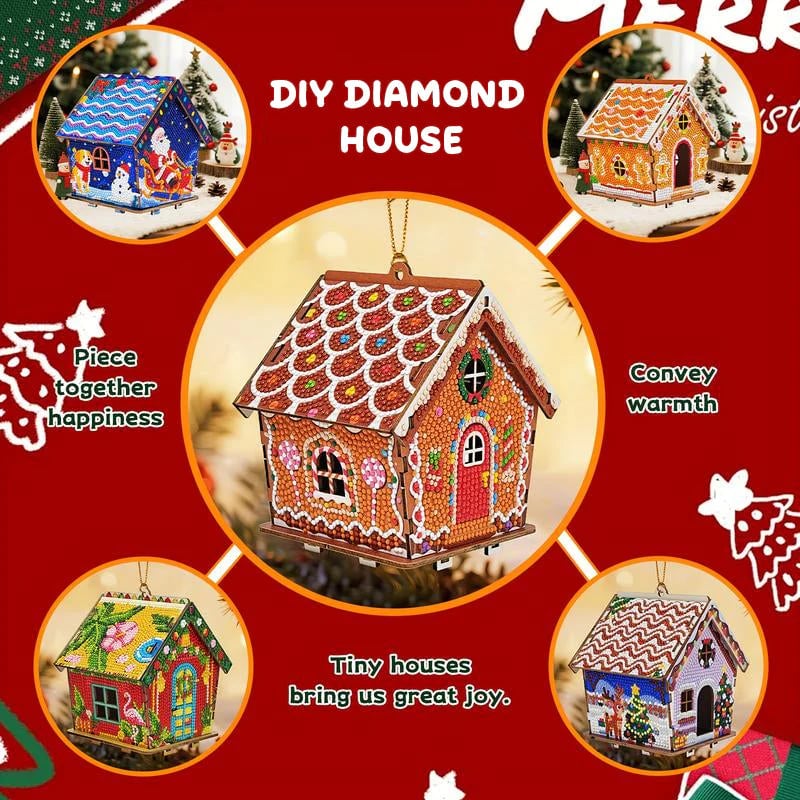 Gingerbread Snowman House Diamond Painting