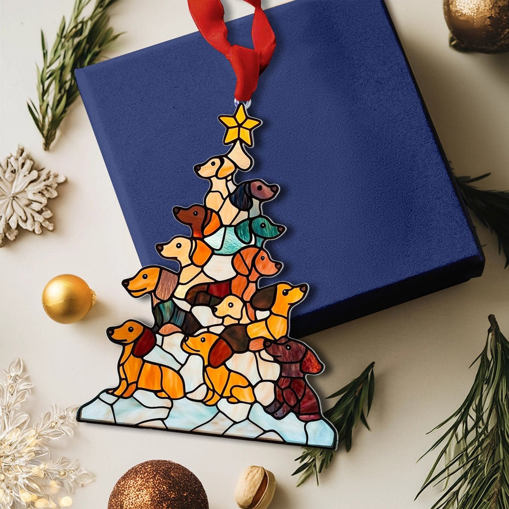 Cute Dachshund Christmas Tree Ornament