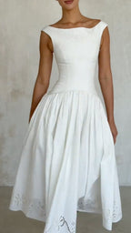 Sleeveless Embroidered Fit and Flare Dress