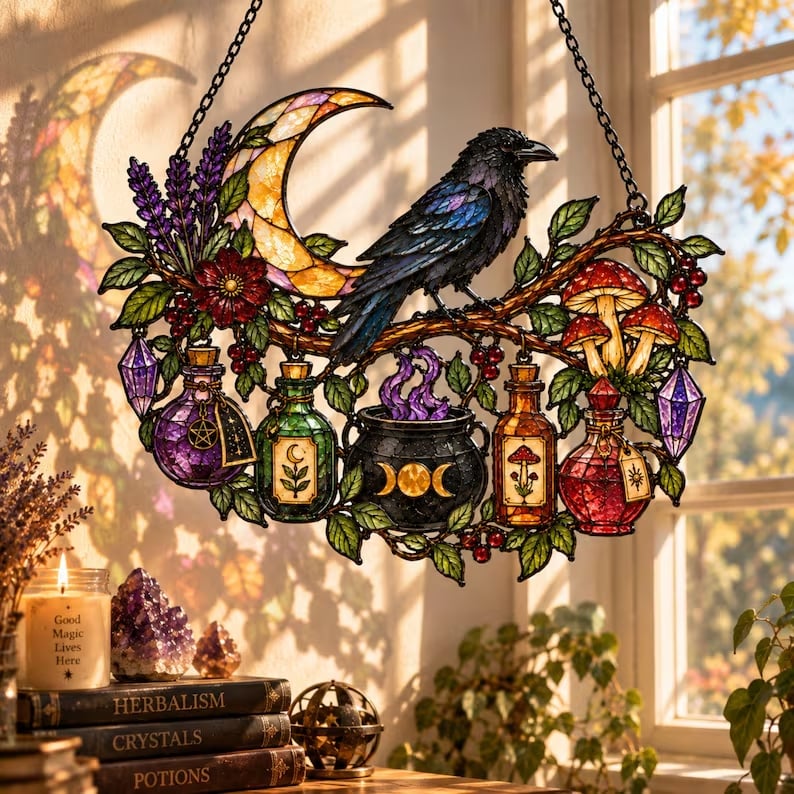 Raven Witch Suncatcher