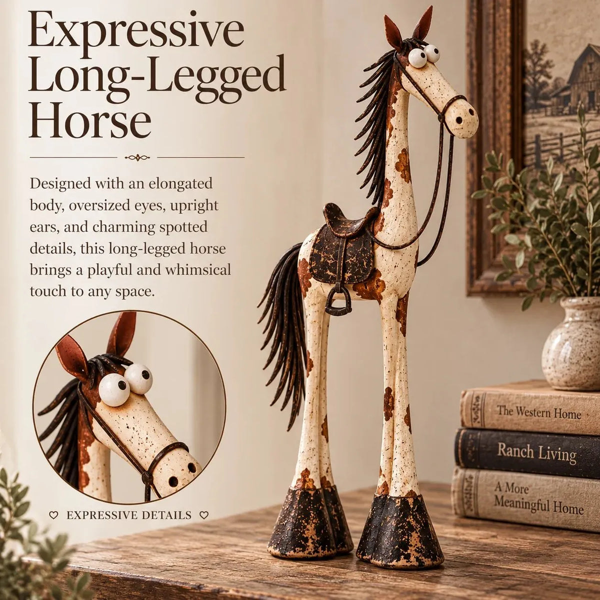 Whimsical Western Cowboy & Horse Figurine Duo 🌵