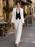 Tailored Faux Two-Piece Collared Vest Top
