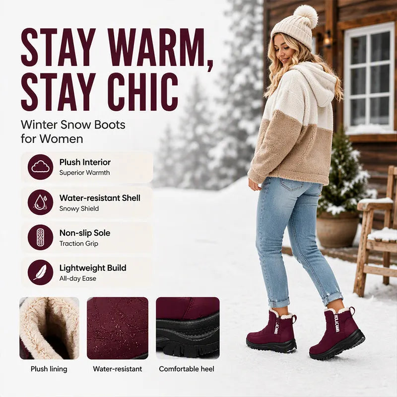 ⏳LAST DAY SALE ONLY￡17.99!!❄️Women’s Lightweight Winter Boots – Waterproof, Non-Slip & Plush-Lined for All-Day Warmth & Style👢✨