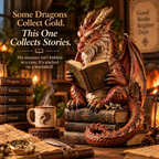 Scholar Dragon Book Stack Statue