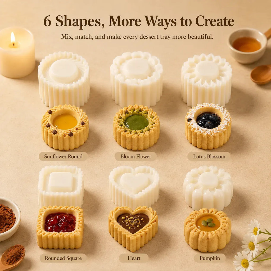 🍪 6-Shape Hand-Press Pastry Mold Set