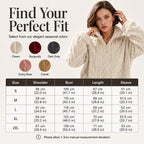 ⏳LAST DAY SALE ONLY￡17.99!!🌿Women's Warm Quarter Zip Cable Knit Sweatshirt
