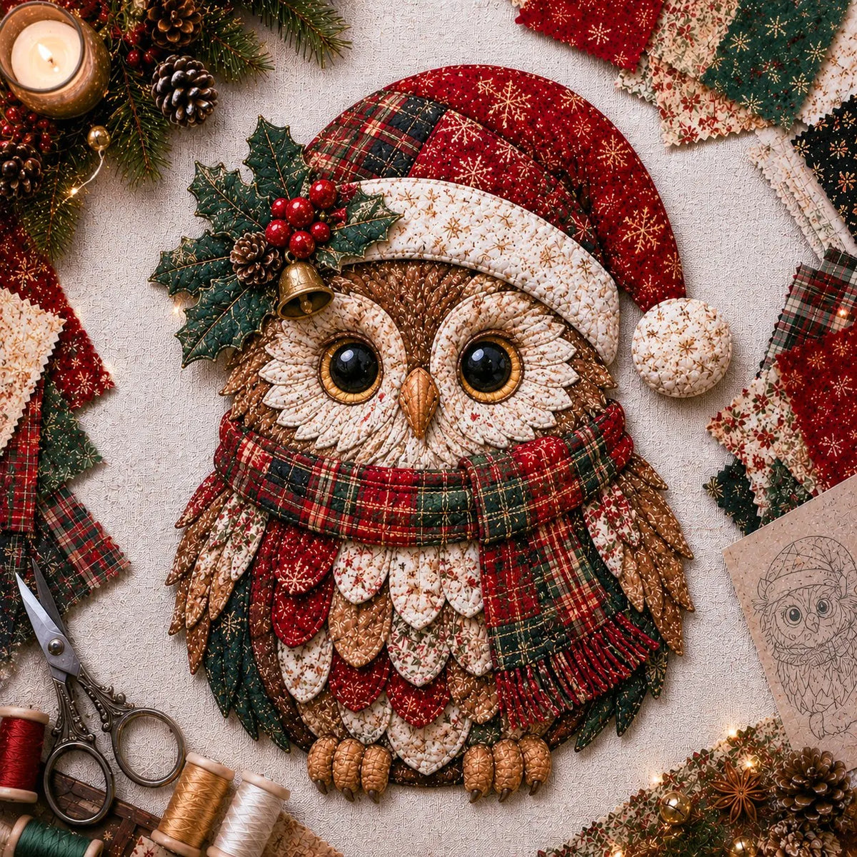 🎅Christmas Patchwork Fabric DIY Decor Kit – Stunning Results, Zero Experience Needed