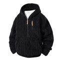 ⏳LAST DAY SALE ONLY ￡23.99!!🔥Men's Textured Sherpa Half-Zip Hooded Jacket