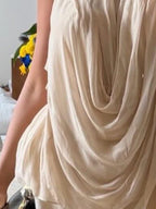 Casual Plain Ruched Crew Neck Blouse