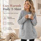 ⏳LAST DAY SALE ONLY ￡15.99!!🔥☁️ Cozy Warmth, Easy Everyday Style | Women's Brushed-Lined Pocket Top