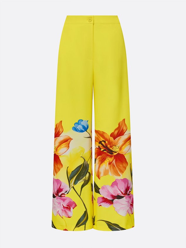 Casual Floral Printing Wide Leg Pants