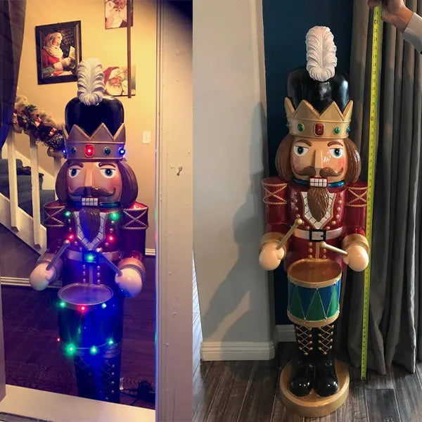 8 ft Giant Sized Animated Nutcracker with Drums-F