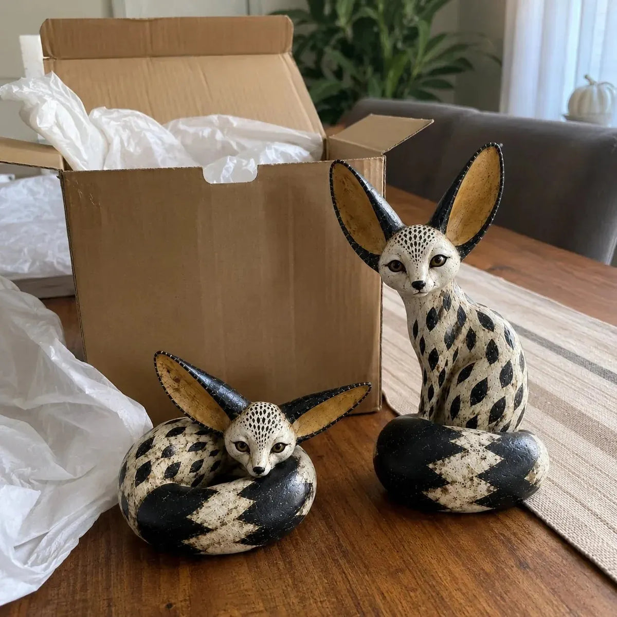 🦊🏠Vintage Fennec Fox Sculpture