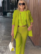 Two-Piece Suit Blazer Coat Pants Gorgeous Neutral Styles Suit