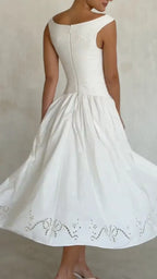 Sleeveless Embroidered Fit and Flare Dress