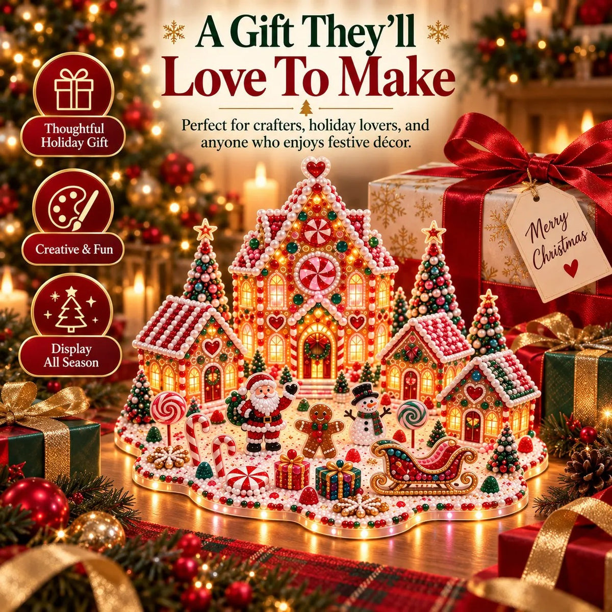 Christmas Village 3D Gem Art Kit