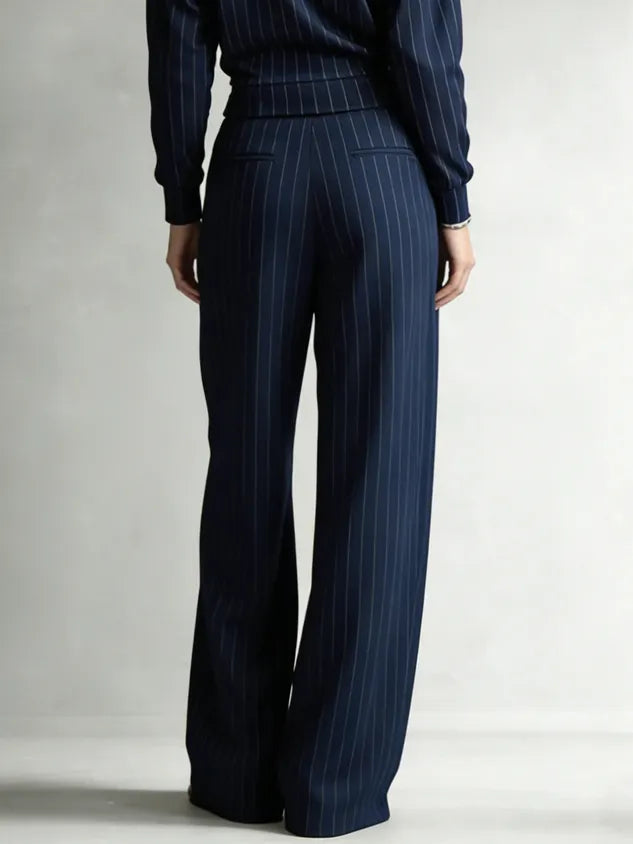 Casual Striped Straight Pants