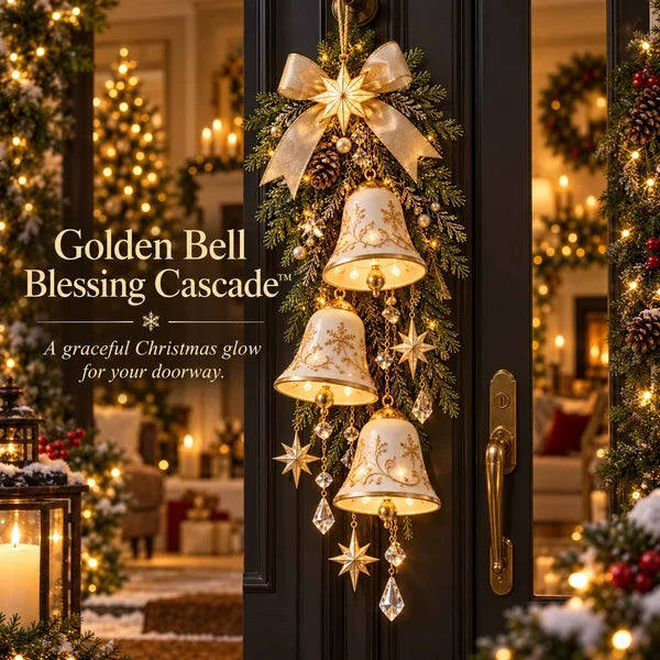 🔔✨Last Day 49% OFF✨✨Golden Bell Blessing Cascade Christmas Door Hanging