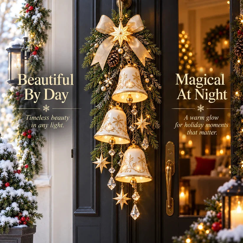 🔔✨Last Day 49% OFF✨✨Golden Bell Blessing Cascade Christmas Door Hanging