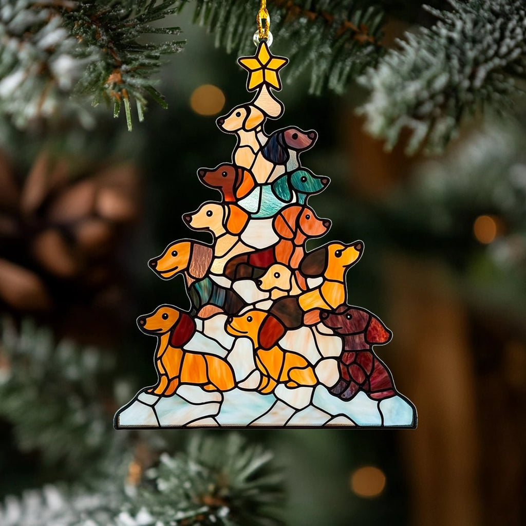 Cute Dachshund Christmas Tree Ornament