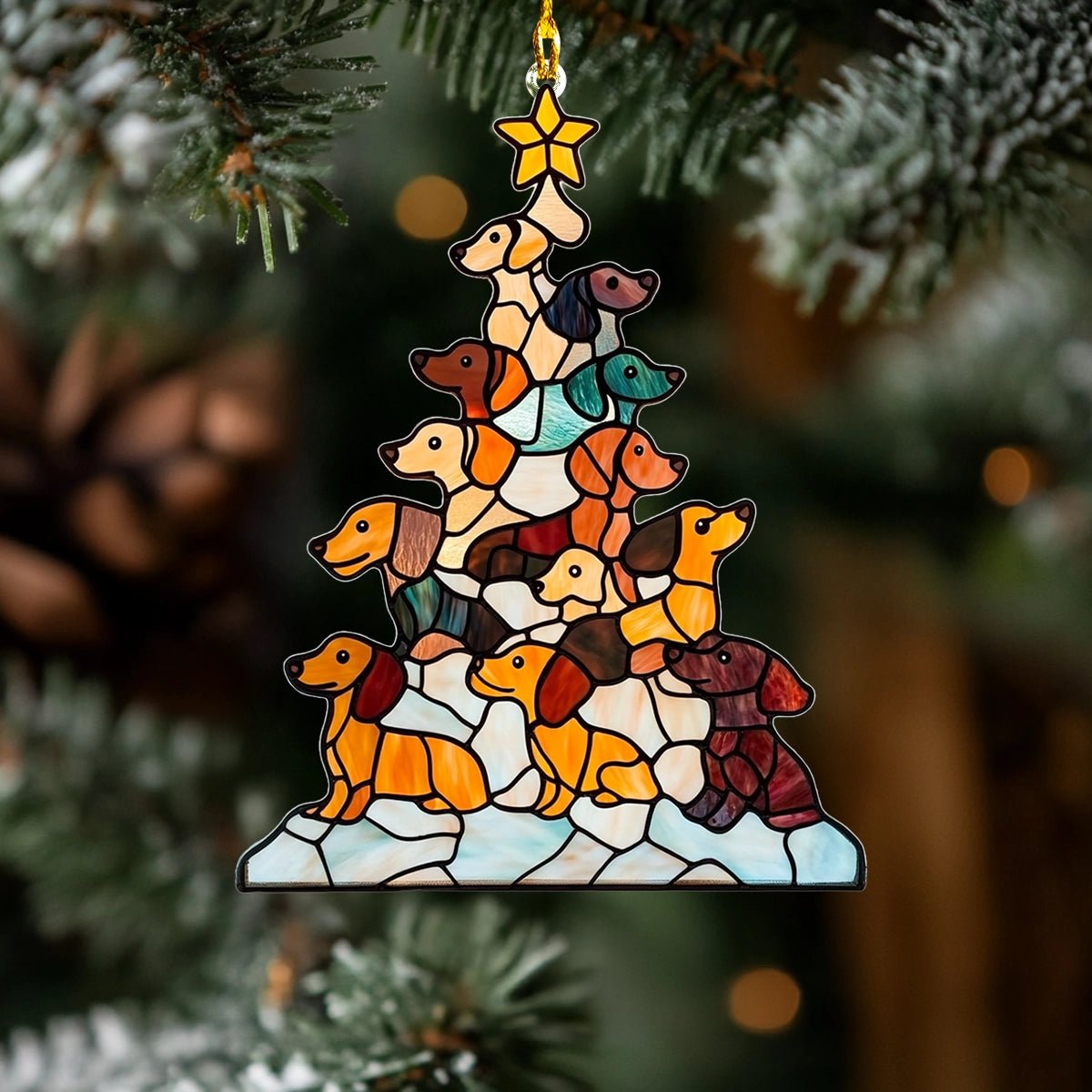 Cute Dachshund Christmas Tree Ornament