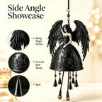 🖤 Dark Angel Gothic Wind Chime – Enchanting Outdoor Garden Hanging Decor