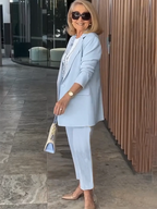 Two-Piece Suit Blazer Coat Pants Gorgeous Neutral Styles Suit