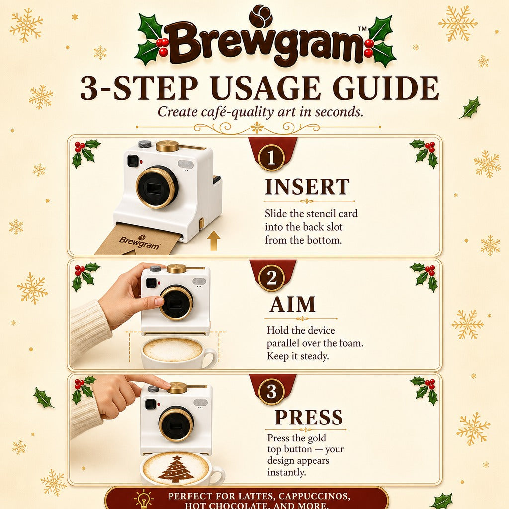 Instant Coffee Art Stencil Camera