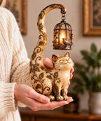 🐈‍⬛Vintage Cat Lantern Sculpture Lamp - A Little Guardian of Warmth, Memories & Cozy Corners✨