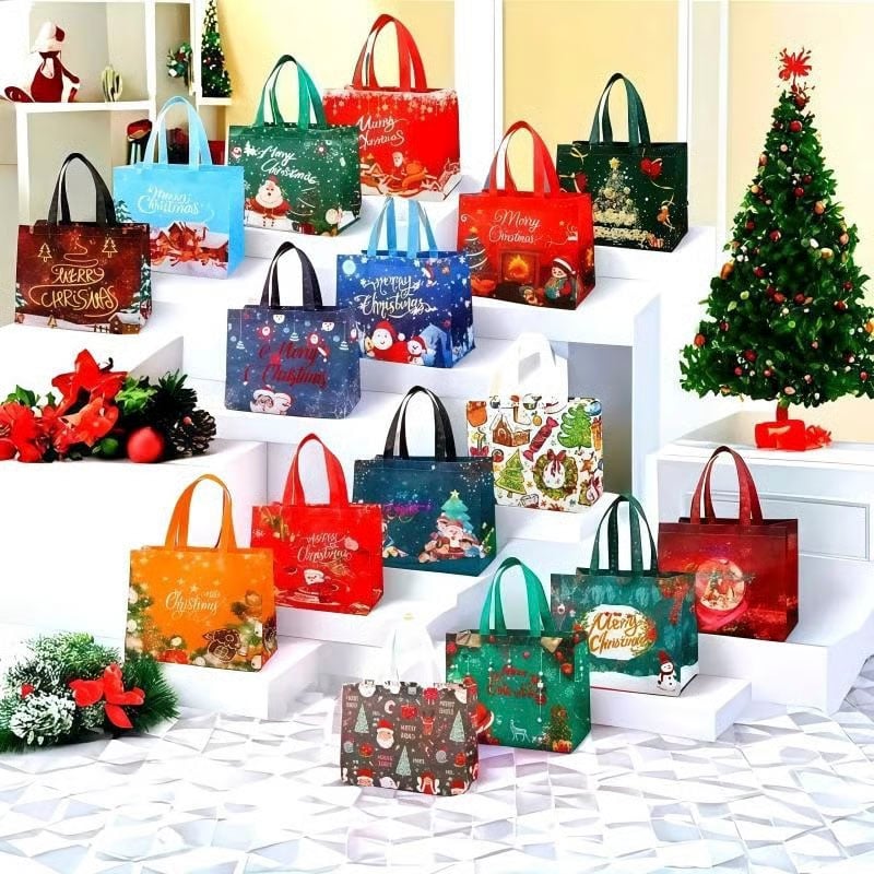 🔥🎄 Christmas Gift Bags Large Reusable Tote Bags
