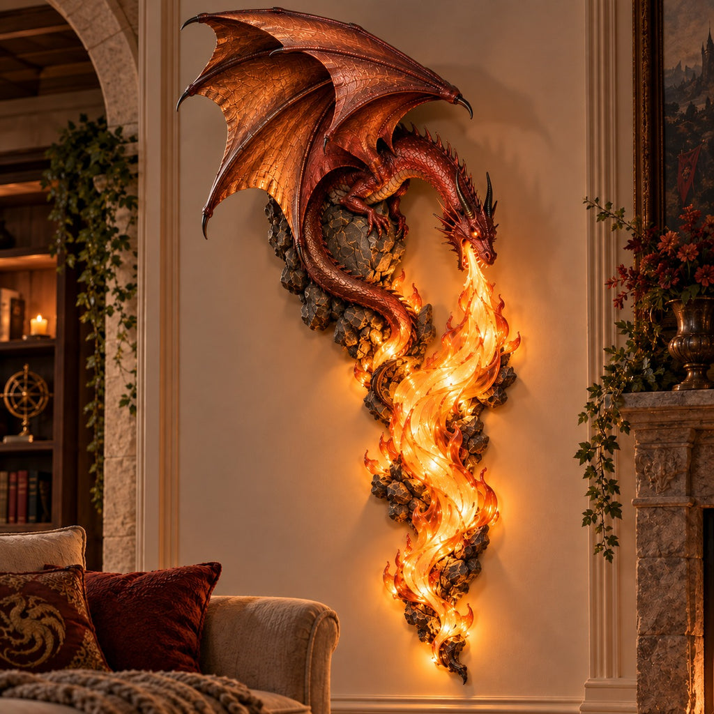 Dragonfire Guardian Plug-In Wall Sconce