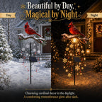 🕊️🎄Solar Cardinal Memory Fountain Light – Christmas Remembrance Garden Stake