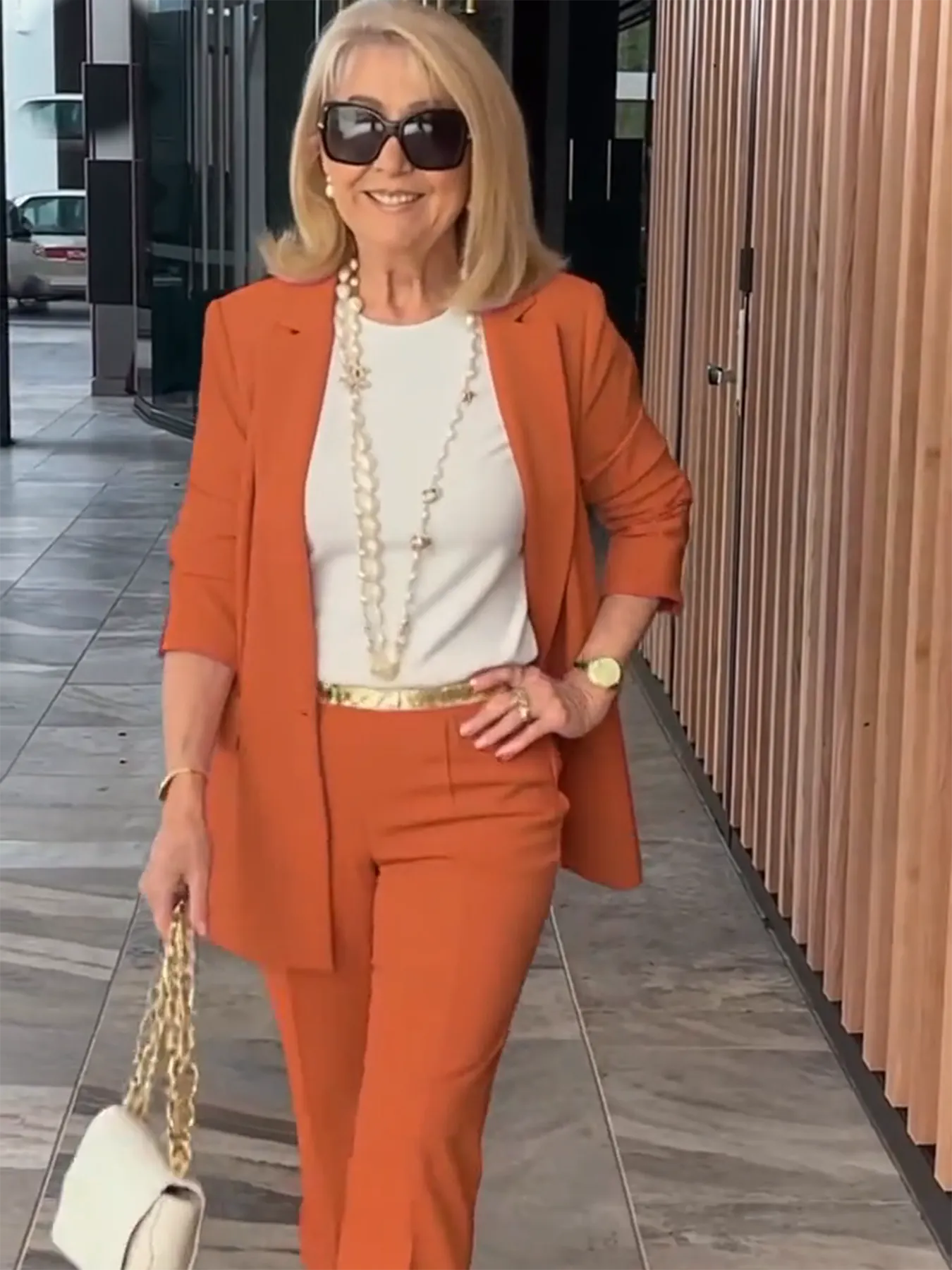 Two-Piece Suit Blazer Coat Pants Gorgeous Neutral Styles Suit