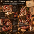 Scholar Dragon Book Stack Statue