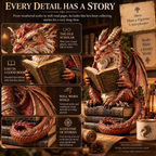 Scholar Dragon Book Stack Statue