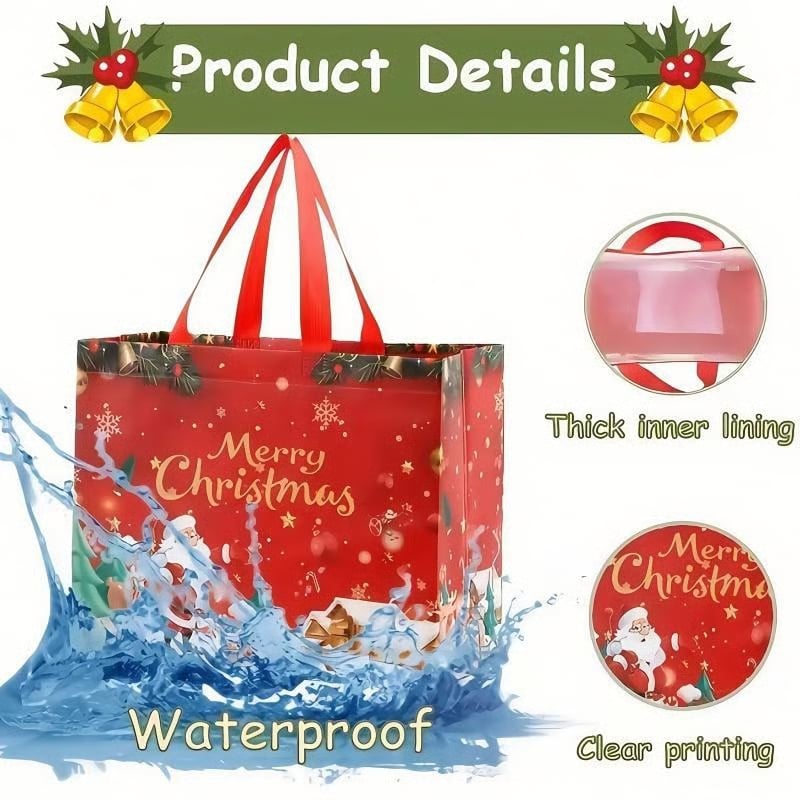 🔥🎄 Christmas Gift Bags Large Reusable Tote Bags